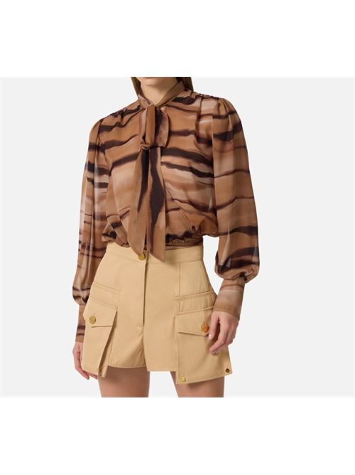 Blusa in chiffon con stampa tigre ELISABETTA FRANCHI | CA16062E2.470